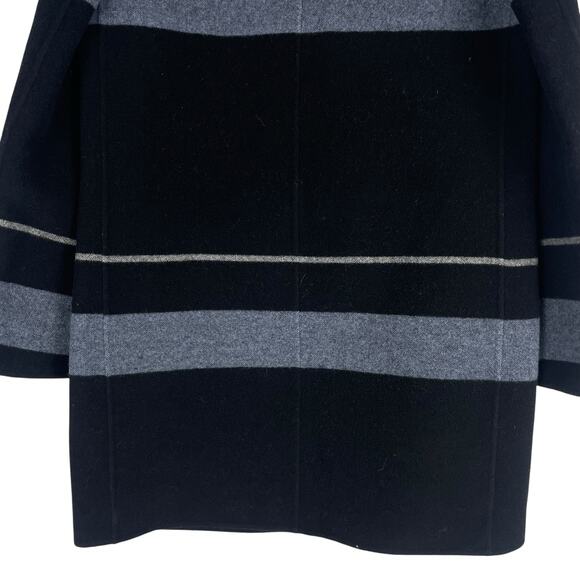 Emporio Armani Wool Cashmere Striped Double Breasted Coat Black Size 40 - Picture 7 of 9